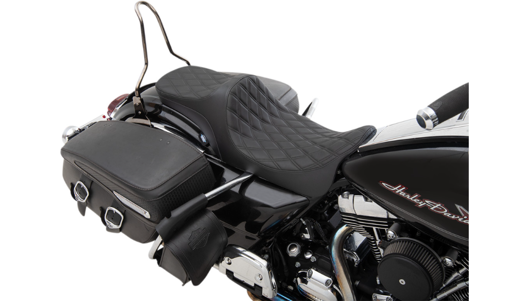 DRAG SPECIALTIES Predator III 2- Up Seat - Double Diamond - Harley-Davidson FL 2008+ - Black 0801-1304