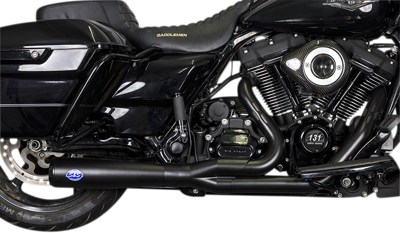 S&S CYCLE Diamondback 2-1  Exhaust System - 2017+ M8 Touring Models - Guardian Black 550-1028