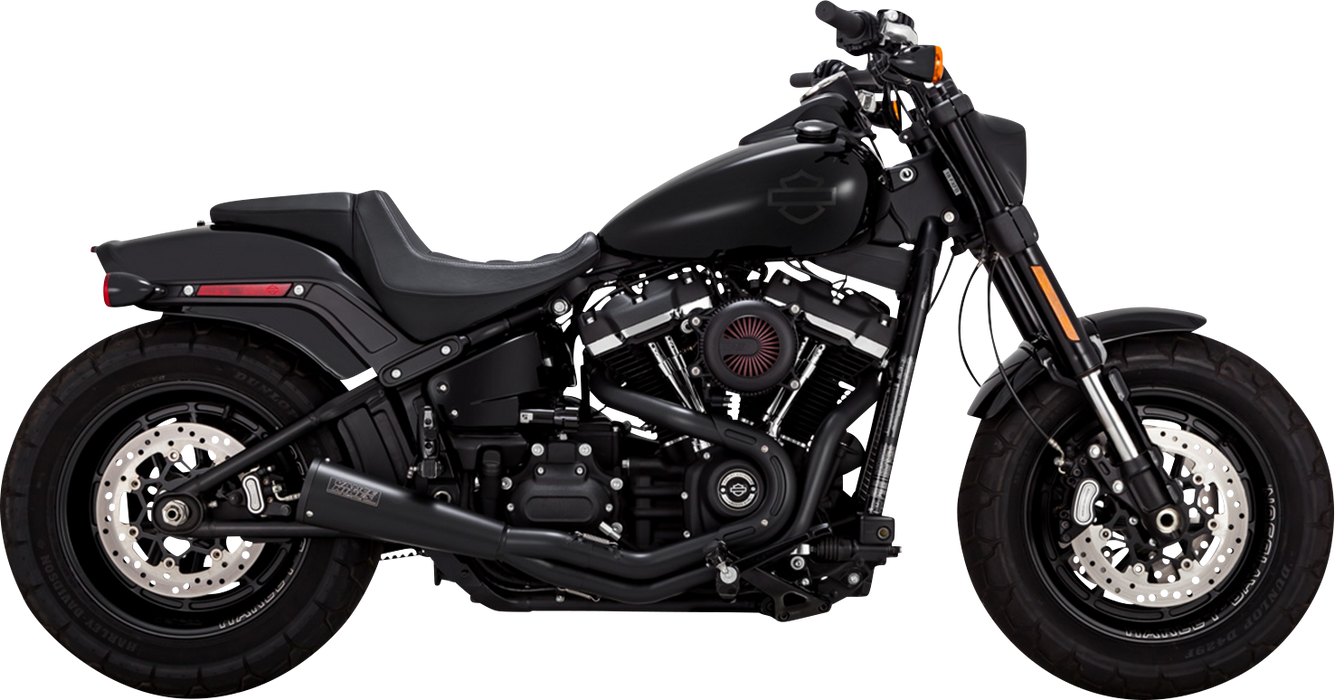 VANCE & HINES 2-into-1 Upsweep Exhaust System - Black - Stainless Steel - '18-'23 Softail - 47323