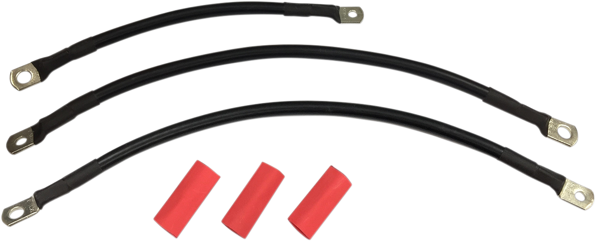 DRAG SPECIALTIES Black Battery Cable Set - '04-'05 Dyna E25-0091B-T2