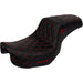 SADDLEMEN Pro Series SDC Performance Seat - Carbon Fiber/Lumbar Gripper - Red Stitch - Dyna '06-'17 - SC80604RED - PartsOutlet.com.au