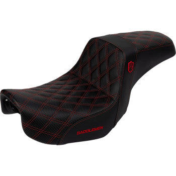 SADDLEMEN Pro Series SDC Performance Seat - Carbon Fiber/Lumbar Gripper - Gold Stitch - Dyna '06-'17 - SC80604GOL