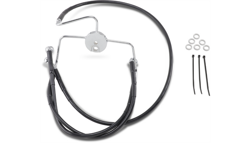 DRAG SPECIALTIES Brake Line - Front - Black - +8" - Road King '94-'07 - 644410-8BLK