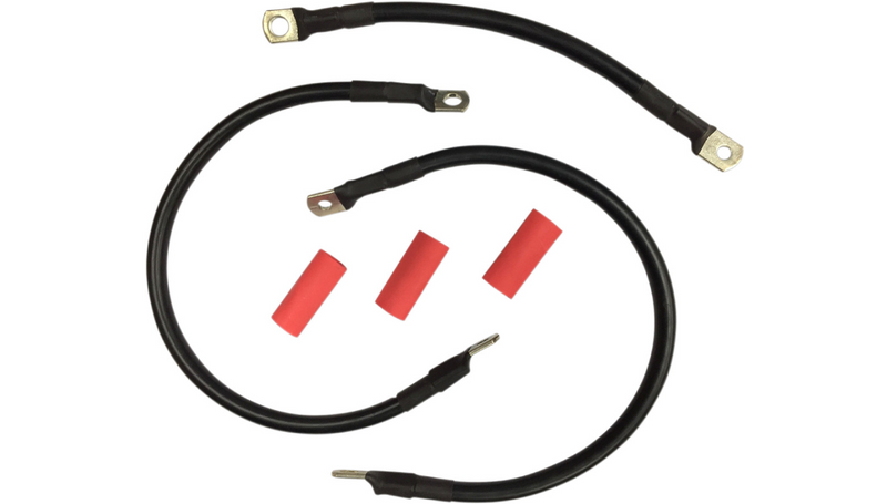 DRAG SPECIALTIES Black Battery Cable Set - '65-'84 FL E25-0091B-T6 - PartsOutlet.com.au