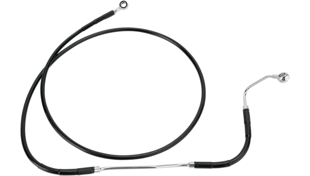 DRAG SPECIALTIES Brake Line - Front - Black - Harley-Davidson 2009-2013 - +8" ABS 691182-8BLK