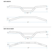 BILTWELL Handlebar - Moto - TBW - Chrome - TBW W/ INSERT - 6016-1057 - PartsOutlet.com.au