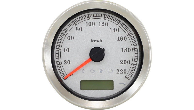 DRAG SPECIALTIES Programmable Speedometer - White Face - Harley-Davidson 2004-2013 - KM/H 83101S - PartsOutlet.com.au