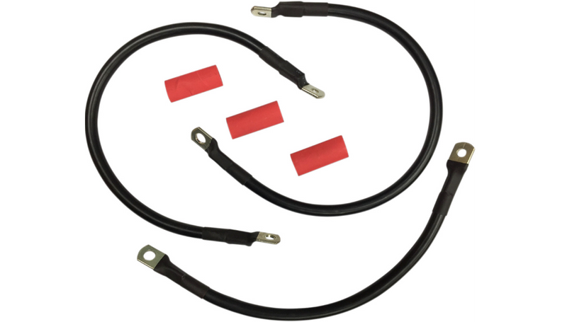 DRAG SPECIALTIES Black Battery Cable Set - '82-'88 FXR E25-0091B-T5 - PartsOutlet.com.au
