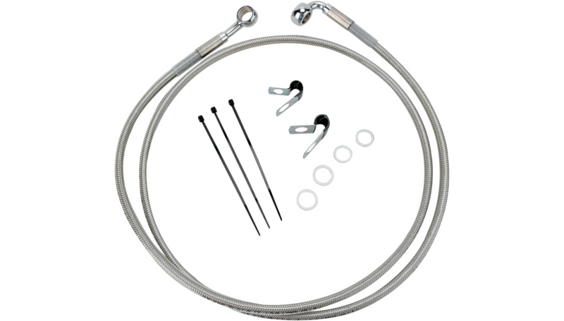 DRAG SPECIALTIES Brake Line - Front - +10" - Stainless Steel - Harley-Davidson '88-'03 - 640113-10