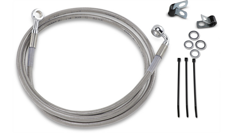 DRAG SPECIALTIES Brake Line - Front - +10" - Stainless Steel - Harley-Davidson '84-'05 - 640115-10