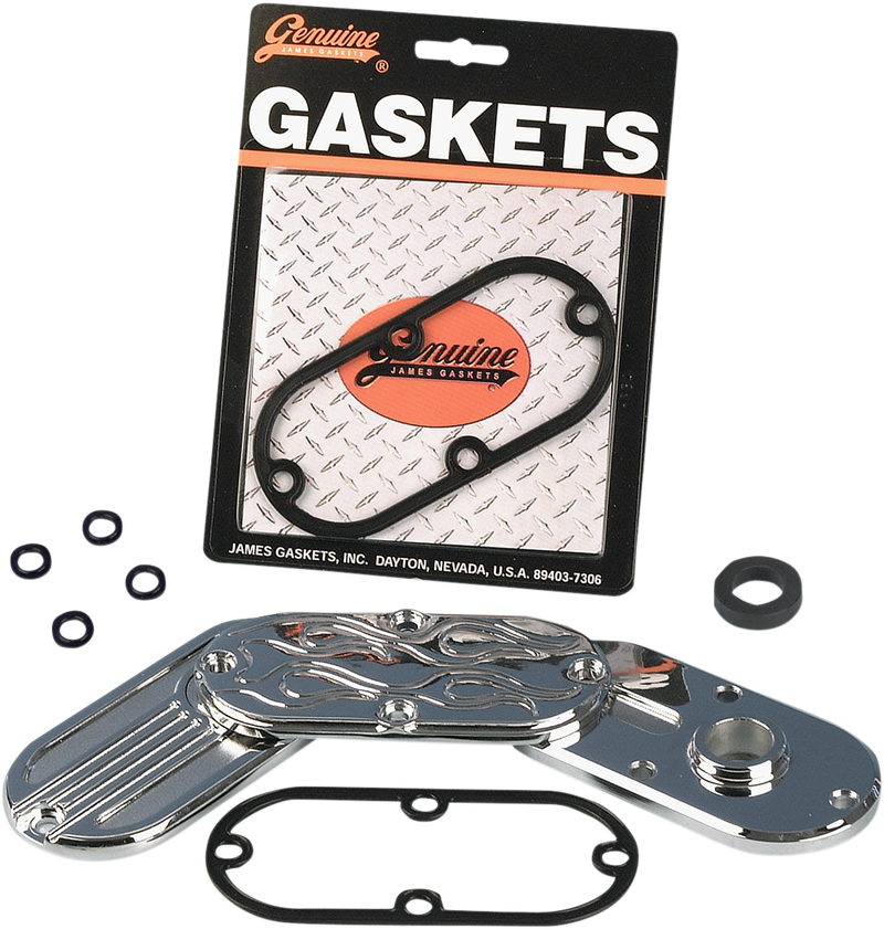 JAMES GASKET Inspection Gasket Metal/Rubber - Big Twin '65-'06 - JGI-60567-90-DL