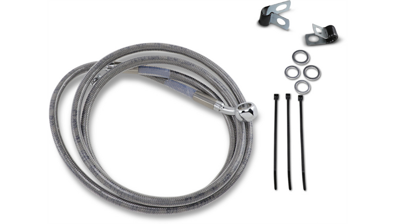 DRAG SPECIALTIES Brake Line - Front - +10" - Stainless Steel - Softail '99-'07 - 640210-10