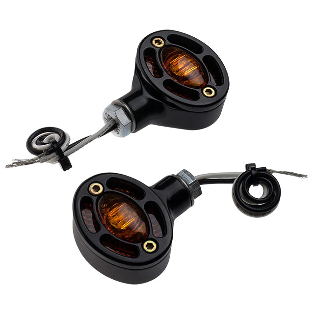 JOKER MACHINE LED Turn Signals - Black with Amber LEDs 05-250-AB - PartsOutlet.com.au