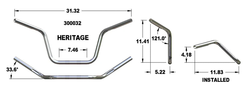 KHROME WERKS Handlebar - Replacement 300032 - PartsOutlet.com.au