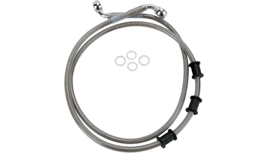 DRAG SPECIALTIES Brake Line - Front - +10" - Harley-Davidson 2008-2014 - Stainless Steel 680219-10