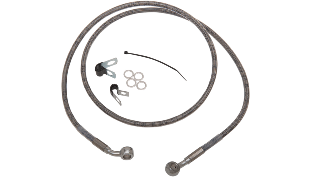 DRAG SPECIALTIES Brake Line - Front - +8" - Stainless Steel - '04-'12 XL 660310-8