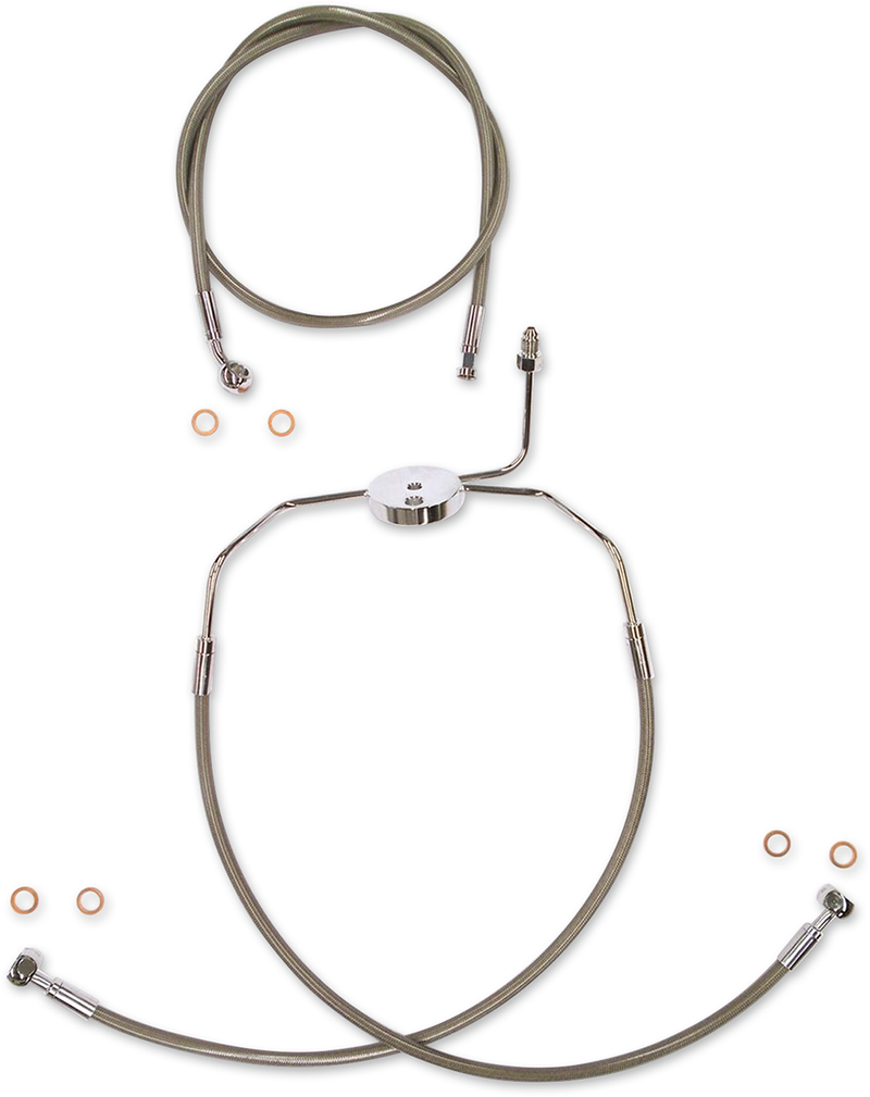 MAGNUM SHIELDING Brake Line Kit - XR - Stainless Steel - Stock Length 16-1/4" / 19" - FLH '95-'07 - SSC1304-19