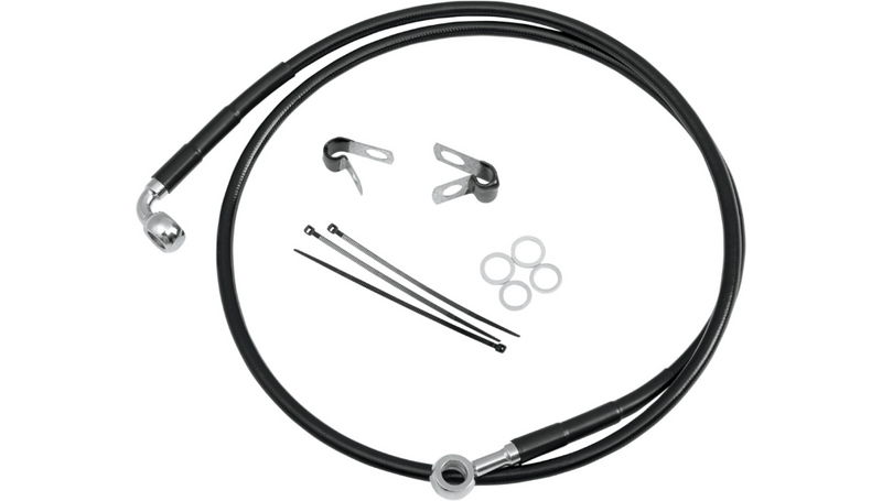 DRAG SPECIALTIES Brake Line - Front - Black - 46-7/8" - Harley-Davidson '84-'05 - 640115-BLK