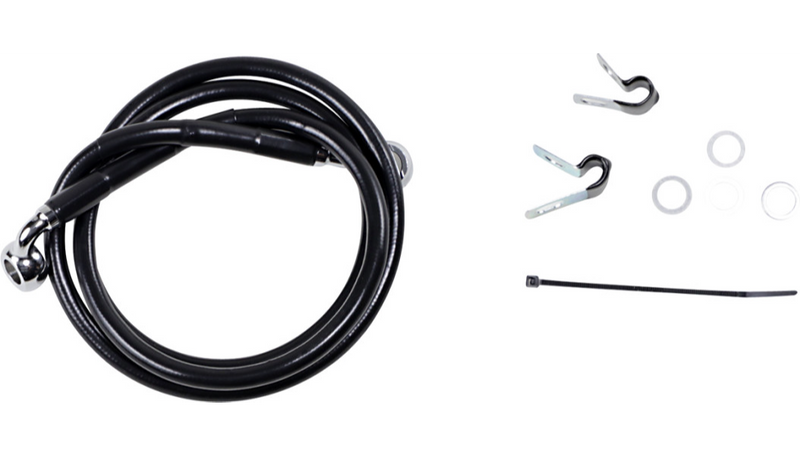 DRAG SPECIALTIES Brake Line - Front - Black - 45-1/4" - Softail '99-'07 - 640210-BLK