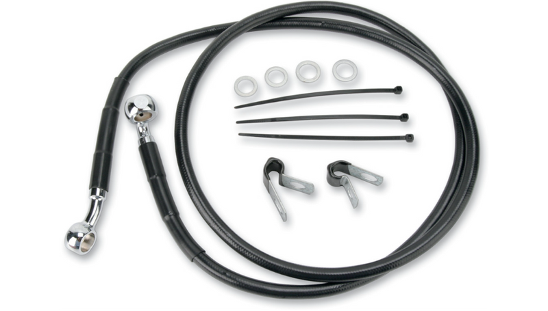 DRAG SPECIALTIES Brake Line - Front - Black - 45-1/4" - Softail '99-'07 - 640210-BLK