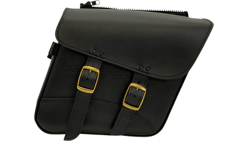 WILLIE & MAX LUGGAGE Brass Monkey Saddlebags - Slant - Brass - Small - 59588-08