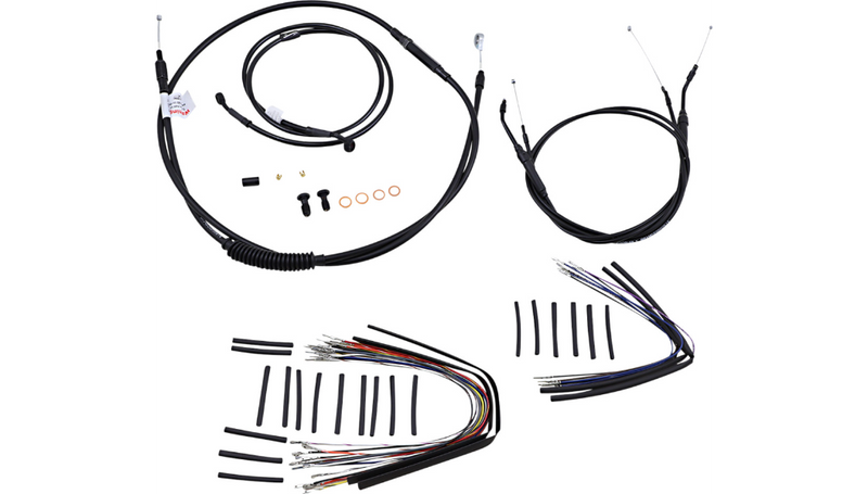 BURLY BRAND Control Kit - 14" Ape Hanger Handlebars - Harley-Davidson '07-'11 - B30-1040