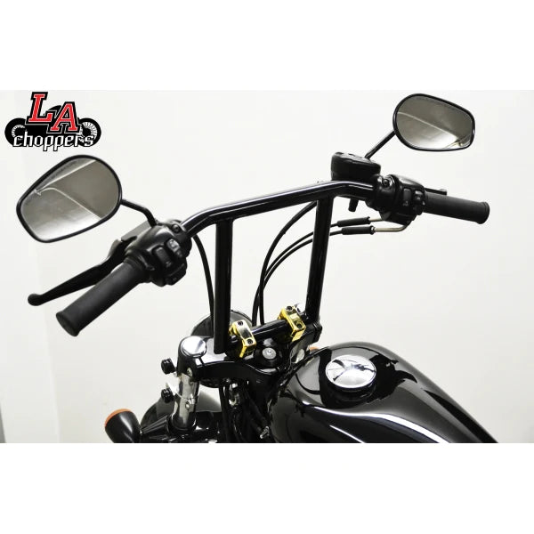 LA CHOPPERS 1" WINDOW APES 10" RISE BLACK UNIVERSAL - LA-7385-10B