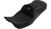 SADDLEMEN Roadsofa Seat - with Backrest - Silver Stitch - FL '08-'23 A808-07R-182SIL - PartsOutlet.com.au