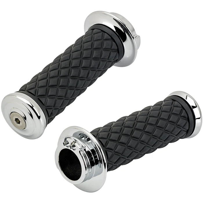 BILTWELL Grips - Alumicore - Dual Cable - Chrome 6604-105-01 - PartsOutlet.com.au