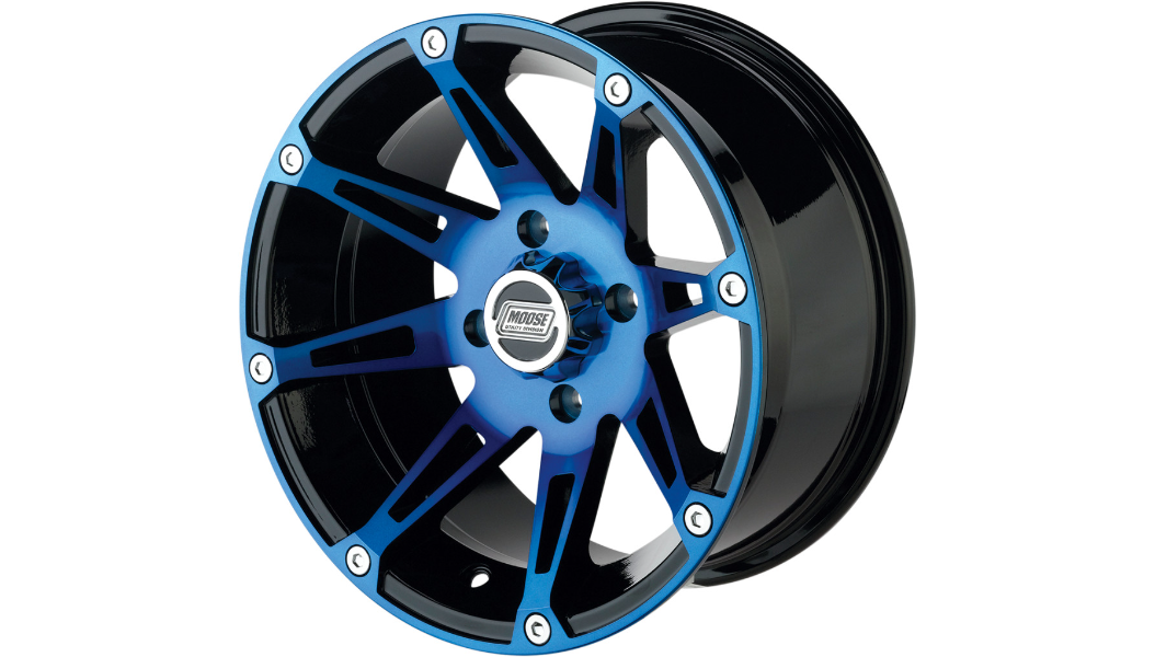 MOOSE UTILITY Wheel - 387X - Front - Anodized Blue/Black - 14x7 - 4/156 - 4+3 - 387MO147156BWB4