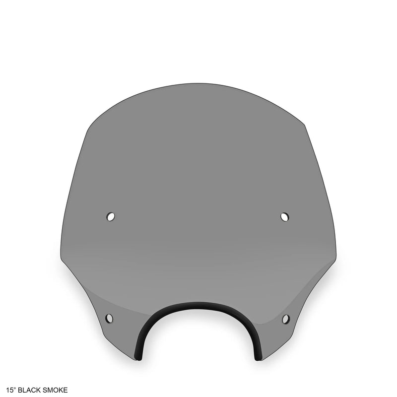 MEMPHIS SHADES El Paso Windshield - 15" - 7" Headlight Cutout - Black Smoke - MEP5243