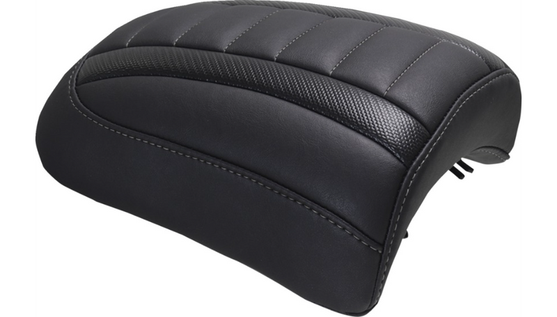MUSTANG Padded Passenger Seat Cowl - Deluxe - Gunmetal Stitch - FLT/FLH '23-'25 - 88610GM