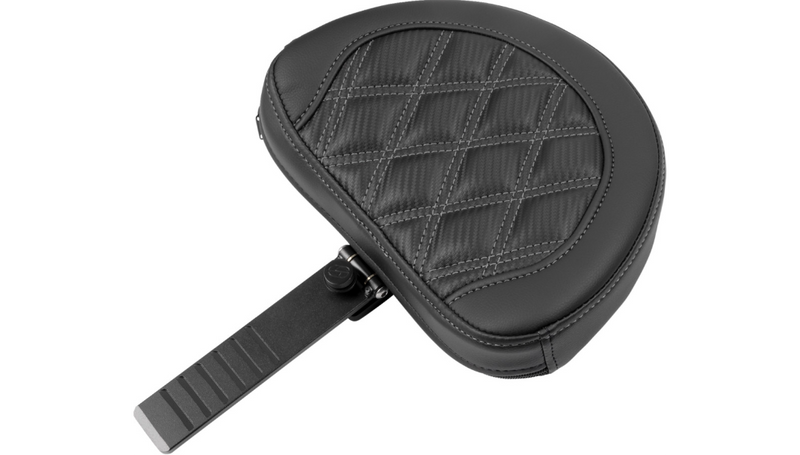 SADDLEMEN RoadSofa Seat - with Backrest - Carbon Fiber - Lattice Stitch - Gray Stitch - FLTR/FLHX '23-'25 - 823-07-206B2