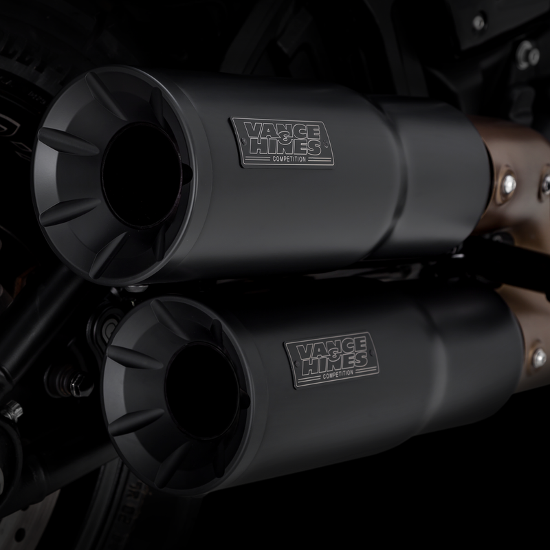 VANCE & HINES Black Hi-Output Mufflers - '18-'23 Softail - 46547 - PartsOutlet.com.au