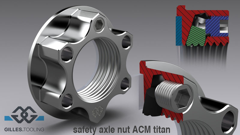 GILLES TOOLING Axle Nut - Pin-Lock - Rear - M24 x 1.5" - BMW/Honda/Kawasaki/Suzuki/Yamaha - ACM-24-15