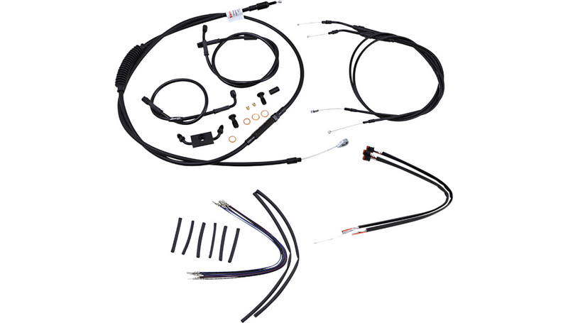 BURLY BRAND Control Kit - 16" Ape Hanger Handlebars - ABS - Harley-Davidson '12-'17 - B30-1123