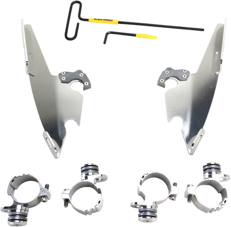 MEMPHIS SHADES Fats/Slim Mounting Kit - Polished - XL883 2011-2019 - MEK2001 - PartsOutlet.com.au