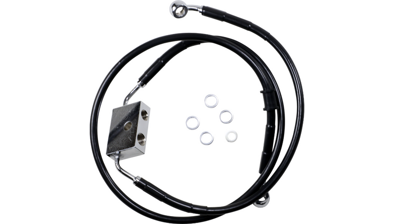 DRAG SPECIALTIES Brake Line - Front - +12" - Black - '14-'19 XL - 614745-12BLK