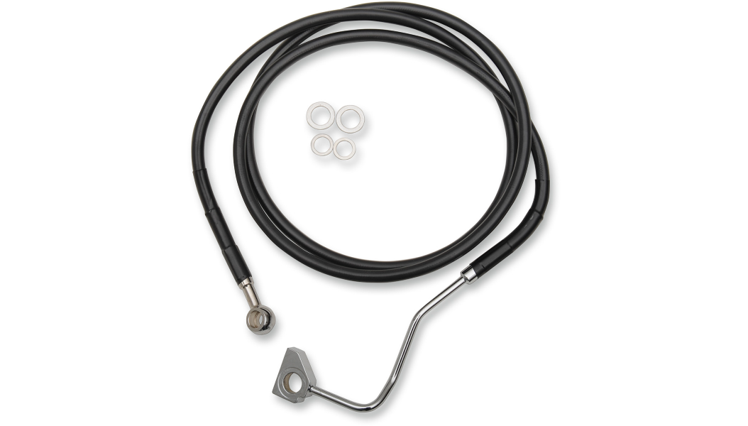 DRAG SPECIALTIES Brake Line - Front - Harley-Davidson 2014-2022 - ABS 614220-BLK - PartsOutlet.com.au