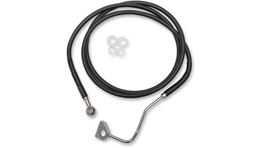 DRAG SPECIALTIES Brake Line - Front - Harley-Davidson 2014-2022 - ABS 614220-BLK - PartsOutlet.com.au