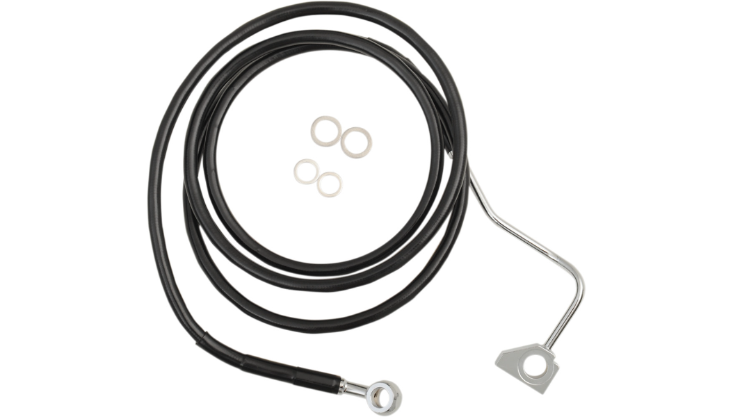 DRAG SPECIALTIES Brake Line - Front - Harley-Davidson 2014-2022 - ABS 614220-BLK - PartsOutlet.com.au