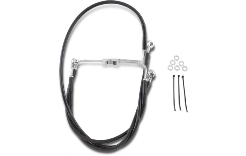 DRAG SPECIALTIES Brake Line - Front - Black - +10" - Road King '94-'07 - 644410-10BLK
