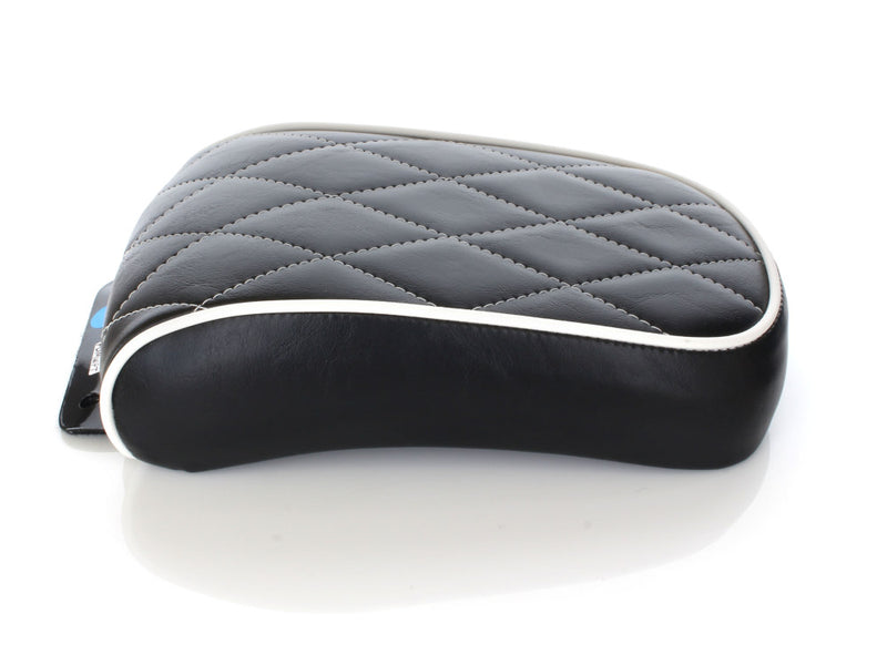 LE PERA Bare Bones Pillion Pad With White Stitching & White Piping. Fits Softail 2008-2017 With 150 OEM Rear Tyre - LXE-007PDMWTP - PartsOutlet.com.au