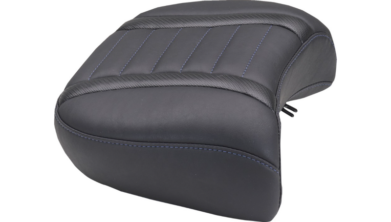 MUSTANG Deluxe Passenger Seat - Wide - Sky Blue Stitch - FLT/FLH '23-'25 - 88420SB