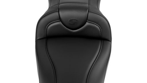 SADDLEMEN Roadsofa Seat - without Backrest - Carbon Fiber - Black Stitch - 'FL '08-'19 A808-07B-185BLK - PartsOutlet.com.au