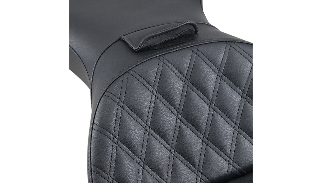 SADDLEMEN Explorer Seat - Lattice Stitched - W/Backrest - Softail '06-'17 - 800-23-030LS - PartsOutlet.com.au