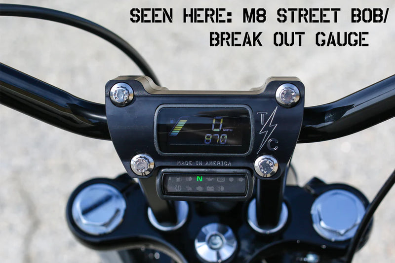 THRASHIN SUPPLY Risers - Straight - 6" - Gauge Cutout - Softail '18-'24 - Chrome - TSC-6025-3