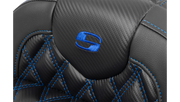 SADDLEMEN RoadSofa Seat - without Backrest - Carbon Fiber - Lattice Stitch - Blue Stitch - FLTR/FLHX '23-'24 - 823-07-20601 - PartsOutlet.com.au
