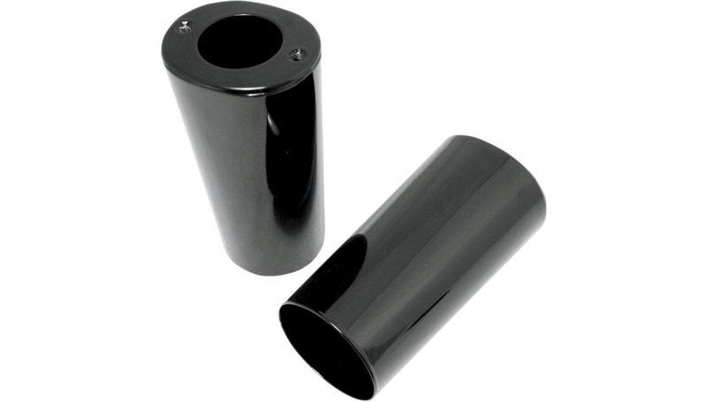 DRAG SPECIALTIES Fork Slider Covers - Gloss Black - Smooth - Stock Length 6.50" - Replacement OEM Number 45964-86 - FL '49-'17 - 74537B