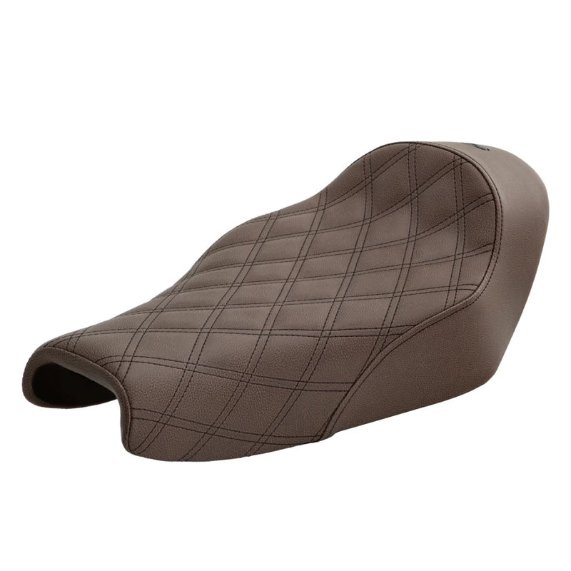 SADDLEMEN Renegade Seat - Lattice Stitched - Brown - '04-'20 Sportster XL with 3.3 Gallon Tanks 807-11-002BLS - PartsOutlet.com.au